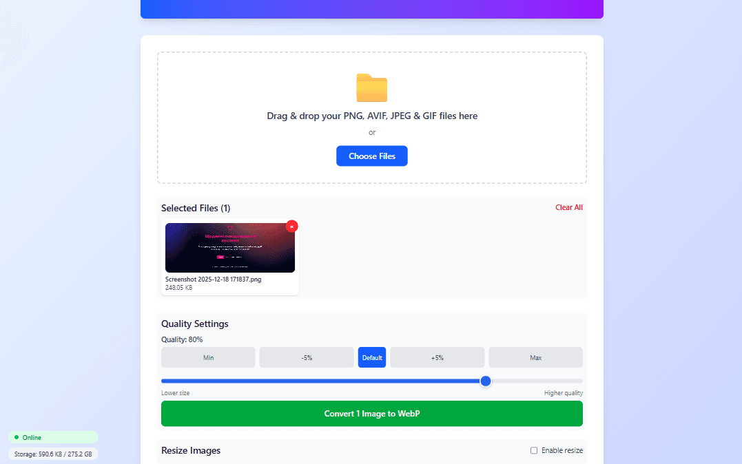 WebP Converter screenshot 1