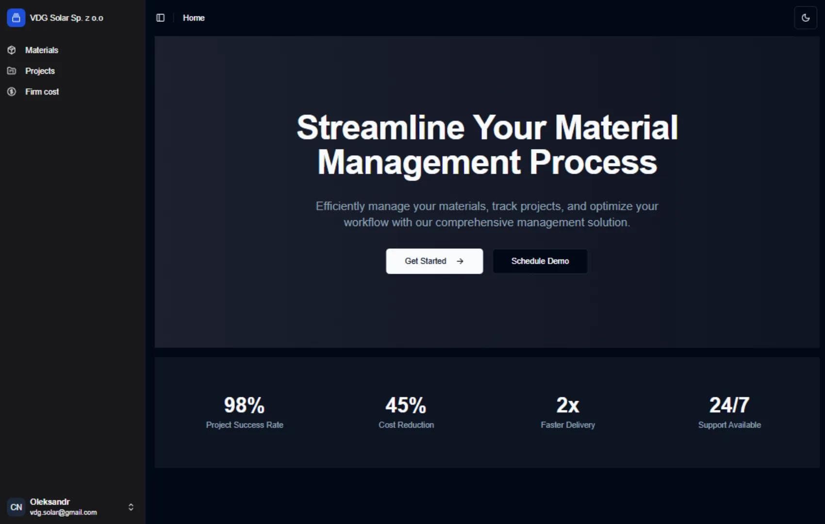 ERM System - MVP screenshot 1